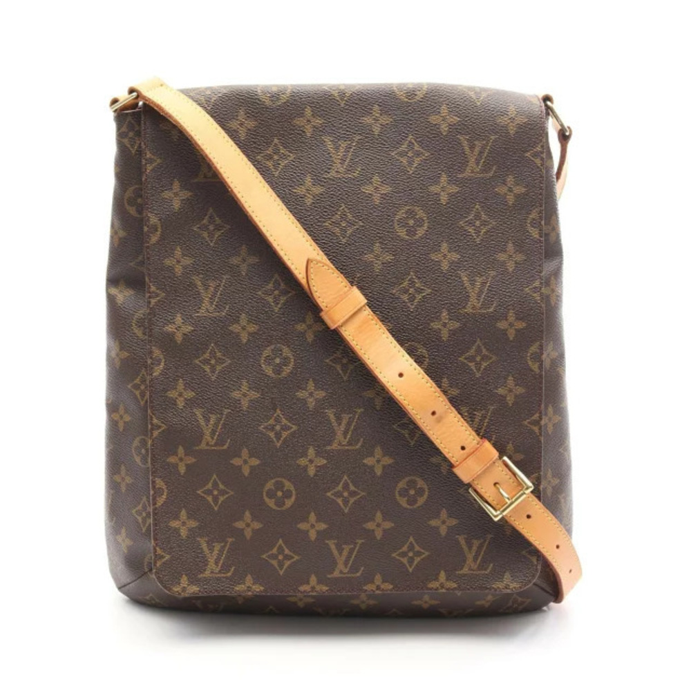 Louis Vuitton Musette Monogram Shoulder Bag Canvas Leather Brown